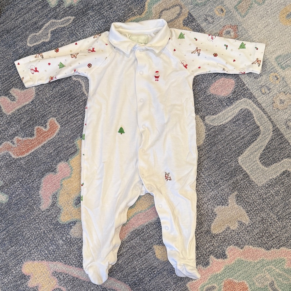Baby Threads Christmas Embroidered Infant Footie